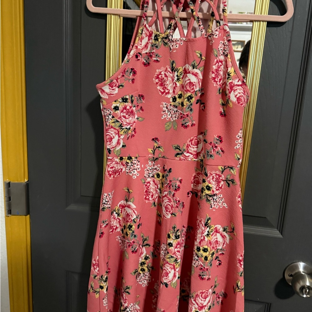 No Boundaries Pink Floral Strappy Top